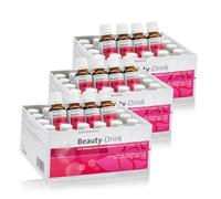 Beauty-Drink con colágeno VERISOL®, ácido hialurónico, vitaminas, biotina, cobre y zinc - 3x 30 ampollas bebibles de colágeno hidrolizado líquido para piel, cabello y uñas -Colágeno líquido bebible