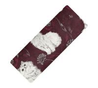 Beauty - Esterilla de yoga con estampado de angoracatos turcos, color borgoña, goma natural fina, antideslizante, grosor de 1 mm, con bolsa de yoga, tapete para ejercicio de 71 x 26 pulgadas, para