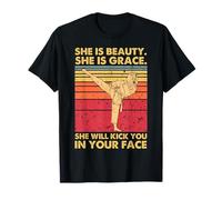 Beauty Grace Karate Girl Taekwondo Kick Face Artes Marciales Camiseta