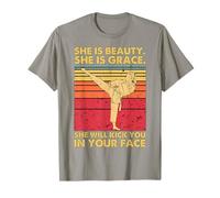 Beauty Grace Karate Girl Taekwondo Kick Face Artes Marciales Camiseta