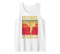 Beauty Grace Karate Girl Taekwondo Kick Face Artes Marciales Camiseta sin Mangas