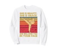 Beauty Grace Karate Girl Taekwondo Kick Face Artes Marciales Sudadera