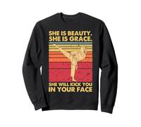 Beauty Grace Karate Girl Taekwondo Kick Face Artes Marciales Sudadera