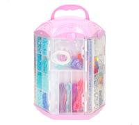 Beauty love - joyería creativa maletín infantil con cuentas, hilos y accesorios, kit completo para hacer pulseras, collares y anillos personalizados, organizador con compartimentos, manualidades para