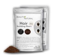 Beauty Natural Hair Building Fibers - Recarga de fibras de densidad capilar para la laminación natural de zonas de luz, negro y marrón oscuro, 50 g/100 g (marrón oscuro, 100 g)