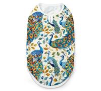 Beauty Peacock - Camiseta divertida para perro, ligera, estampada, sin mangas, chaleco para mascotas, camisetas para gatos, talla 2XL