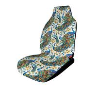 Beauty Peacock Novedad 1/2 piezas fundas de asiento de coche impresas antideslizantes para asientos delanteros y traseros de vehículo, 17.5 x 17.5 x 31.5 pulgadas