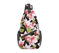 Beauty Pink Floral Flowers HD Japanese Red Carp Fish Sling Bag, Mochila de Hombro Paquete de Pecho Causal Crossbody Daypack para Mujeres Hombres Senderismo Viajes