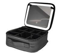 Beauty Reformation Travel Makeup Bag with Adjustable Dividers, Auricrest Travel Makeup Bag, Portable Waterproof Hanging Cosmetic Organizer for Toiletries Storage (Black)