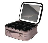 Beauty Reformation Travel Makeup Bag with Adjustable Dividers, Auricrest Travel Makeup Bag, Portable Waterproof Hanging Cosmetic Organizer for Toiletries Storage (Caramel)