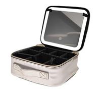 Beauty Reformation Travel Makeup Bag with Adjustable Dividers, Auricrest Travel Makeup Bag, Portable Waterproof Hanging Cosmetic Organizer for Toiletries Storage (Sliver)
