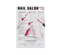 Beauty Salon Price Menu Poster Nail Service List Canvas Wall Art Sign for Front Desk Decor(Unframed,12x18inch(30x45cm))