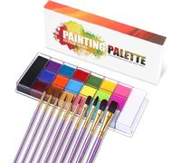 Beauty Searcher Juego de paleta de maquillaje, 20 colores de pintura corporal facial y 10 piezas de cepillo de maquillaje, paleta de pintura al óleo profesional con juego de brochas de maquillaje