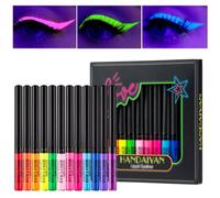 Beauty Searcher Set de Delineador de Ojos Líquido, 12 Colores UV Glow Mate Eyeliner, Resistente al Agua Maquillaje fluorescente de larga duración a prueba de manchas para el cuerpo