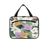 Beauty Spring - Bolsa de viaje para mujer, diseño de flores coloridas, con gancho, lavable, para adultos, hotel, maletín para maquillaje, talla M, Flores coloridas de primavera de belleza, M