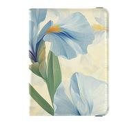 Beauty Spring - Cartera de piel con diseño de flores azules frescas para pasaporte y tarjeta de vacunación, ultra delgada, Beauty Spring Fresh Blue Flowers, 1 size