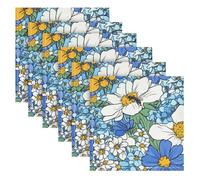 Beauty Spring Flowers Alaska - Juego de 6 servilletas de tela de 20 x 20 pulgadas para mesa elegante