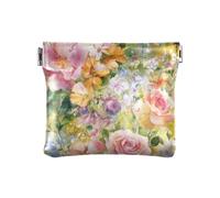 Beauty Spring Flowers District of American Beauty Rose Dragonfly and The Bee_4 - Monedero de piel sintética impermeable para hombre y mujer, monedero de viaje para carro