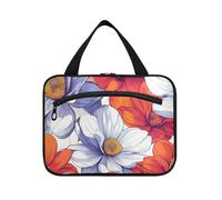 Beauty Spring Flowers - Neceser colgante de viaje con gancho, kit de afeitado plegable de diseñador para hombres para viajeros, cruceros, estuche para brochas y maquillaje, L