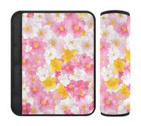 Beauty Spring Flowers Peach Blossom - Paquete de 2 almohadillas para correa de hombro para asiento de automóvil, libera el estrés en tu cuello y hombros, funda para cinturón de seguridad de coche para