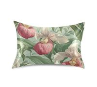 Beauty Spring Flowers Pink Lady Slipper - Funda de almohada a rayas para dormir, funda de almohada para dormir para personas que duermen con calor, tamaño King con cierre de sobre para el hogar, 50.8