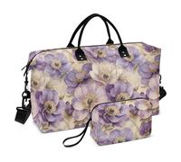 Beauty Spring Flowers South Dakota Pasque Flower - Bolsa de viaje grande con bolsa de aseo para deportes, juego de 2 bolsas para viajar en avión de mujer