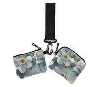Beauty Spring Flowers South Dakota Pasque Flower - Carteras dobles para mujer, fundas para tarjetas de visita, delgada, desmontable, con cremallera, bolsillo con cremallera, 2 paquetes, Beauty Spring