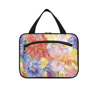 Beauty Spring Flowers Tennessee Iris - Neceser grande para mujer con gancho, bolsas de medicina elegantes para mujeres, viajes, viajes, cartera para maquillaje, L