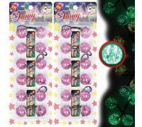 Beauty Town - 12 coleteros para el pelo de 25 mm con purpurina gal ctica que brillan en la oscuridad, color rosa V a L ctea