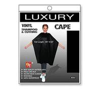 Beauty Town Premium Vinyl Shampoo & Hair Cutting Cape (Black) by