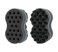 Beauty7 Cepillo de Esponja Pelo Agujeros Grandes (15 mm) Barbero Bobinas Mágicas Ovaladas de Doble Cara Esponja Afro Braid Style Peinado Hogar y el Peluquero