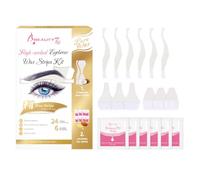 BEAUTY7 PURE Tiras de Cera para Cejas de Arco Alto | Depilación Facial con Cera Fría, Diseño Curvo para Cejas, 24 Tiras + 6 Toallitas, Hasta 6 Semanas de Suavidad