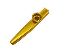 BEAUTYBIGBANG Kazoo Metal aleación de aluminio con cinco membrana flauta diafragma boca Kazoos instrumentos musicales ukelele guitarra socio Kazoo (dorado)