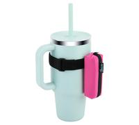 Beautyflier Llavero para botella de agua, bolsa de bálsamo labial, accesorio para vaso Stanley de 40 onzas, llavero de soporte para brillo de labios para mujeres y niñas, accesorios de viaje (rosa