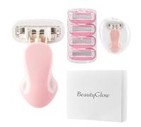 BeautyGlow Mini maquinilla de afeitar para mujer, extra suave para llevar con 1 mango + 5 recambios de cuchillas + 2 fundas de viaje, maquinilla de afeitar corporal portátil para afeitado y depilación