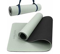 BEAUTYOVO Esterilla Yoga Antideslizante Profesional, Esterilla Deporte Gruesa 8mm, Esterilla Pilates con Correa, Esterilla Fitness TPE para el Hogar o el Exterior, 183 x 61 x 0.8cm