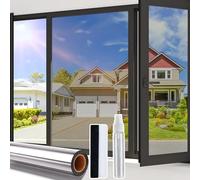 Beautysaid Película de privacidad unidireccional para ventanas de cristal, control de calor, espejo reflectante, película tintada para ventanas, hogar, bloqueador solar UV, vinilo antirreflejos