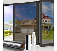 Beautysaid Película de privacidad unidireccional para ventanas de cristal, control de calor, espejo reflectante, película tintada para ventanas, hogar, bloqueador solar UV, vinilo antirreflejos