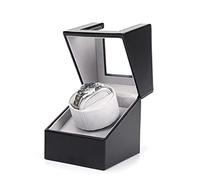 BeautySay ABC Caja automática para relojes, caja expositora de reloj de piel sintética de lujo, giratoria, caja de almacenamiento para 1 reloj de pulsera