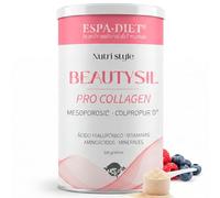 BeautySil Pro Collagen Colágeno hidrolizado con ácido hialurónico - Vitamina C, zinc, biotina, magnesio y silicio - Piel firme, cabello y uñas - 200 gr sabor frutos del bosque - Espadiet
