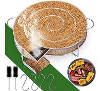 BeautySun Generador de Humo Frío, Generador de Humo Frío Redondo de Acero Inoxidable, Generador de Humo Frío con Cepillo y Gancho, Ahumador Frío Adecuado para Todos los Ahumadores de Parrilla