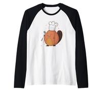 Beaver como Chef Camiseta Manga Raglan