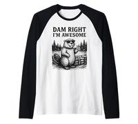 Beaver Juego de Palabras Broma Gráfico Vintage Animal Humor Impresionante Camiseta Manga Raglan