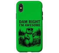 Beaver Juego de Palabras Broma Gráfico Vintage Animal Humor Impresionante Carcasa para iPhone X/XS