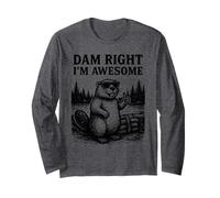 Beaver Juego de Palabras Broma Gráfico Vintage Animal Humor Impresionante Manga Larga