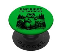 Beaver Juego de Palabras Broma Gráfico Vintage Animal Humor Impresionante PopSockets PopGrip Adhesivo