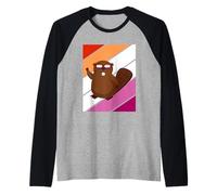 Beaver Pride Lesbian Flag LGBTQ Orgullo Orgullo Apoyo Orgullo Camiseta Manga Raglan