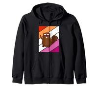 Beaver Pride Lesbian Flag LGBTQ Orgullo Orgullo Apoyo Orgullo Sudadera con Capucha