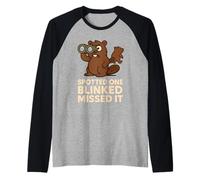 Beaver Spotter Gift River Wildlife Watch I Saw The Beaver Camiseta Manga Raglan