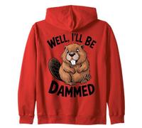 Beaver Well I'Ll Be Dammed - Juego de Palabras Divertido Sudadera con Capucha